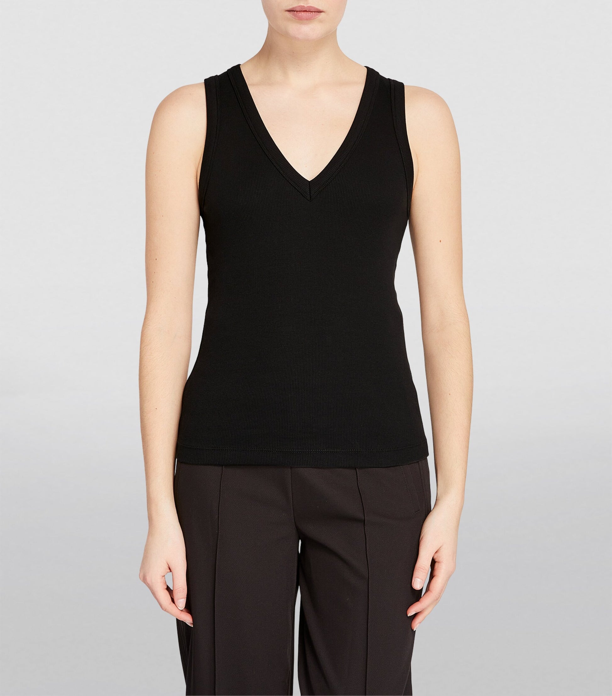 ME+EM Black V-Neck Ribbed Ultimate Vest