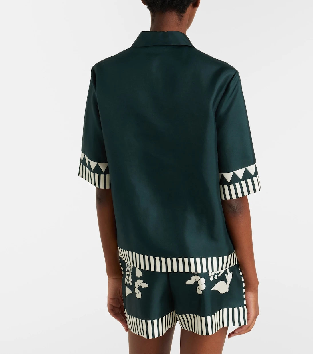 Eres - Émeraude printed silk twill shirt