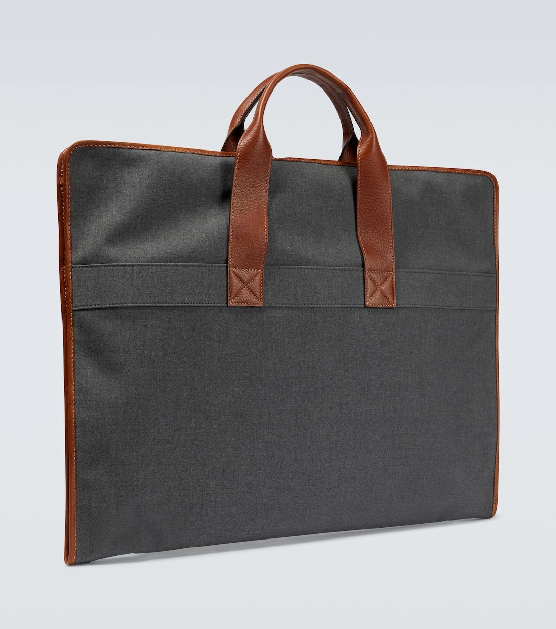 Brunello Cucinelli - Leather-trimmed canvas garment bag