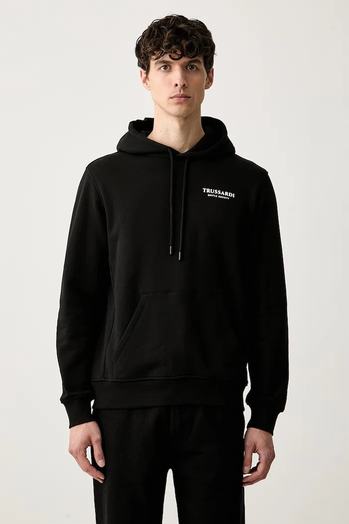 Trussardi kapüşonlu erkek pamuklu sweatshirt