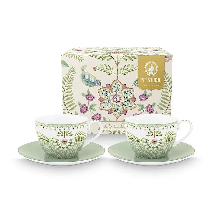 Pip Studio Lily&Lotus İki Kişilik Fincan ve Tabağı Seti 280 ml
