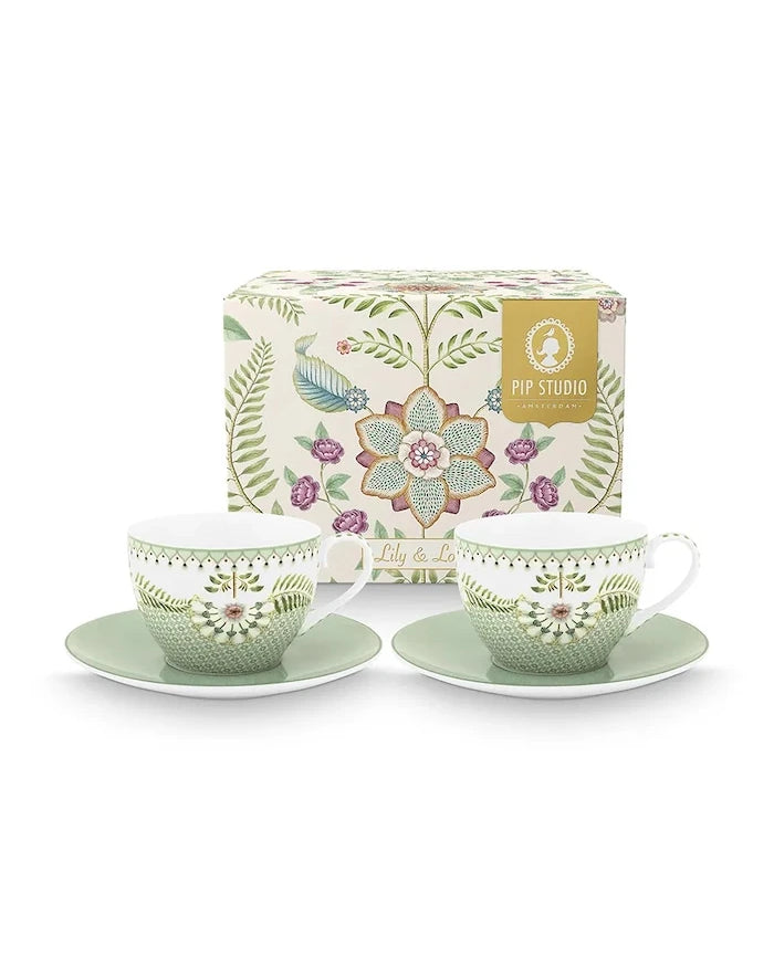 Pip Studio Lily&Lotus İki Kişilik Fincan ve Tabağı Seti 280 ml