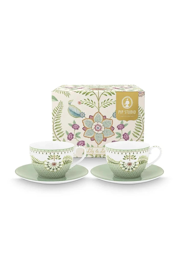 Pip Studio Lily&Lotus İki Kişilik Fincan ve Tabağı Seti 280 ml