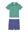 Ralph Lauren Kids Cotton Polo Shirt and Shorts Set (3-12 Months)