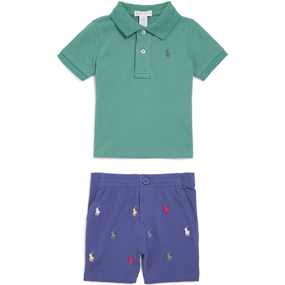 Ralph Lauren Kids Cotton Polo Shirt and Shorts Set (3-12 Months)