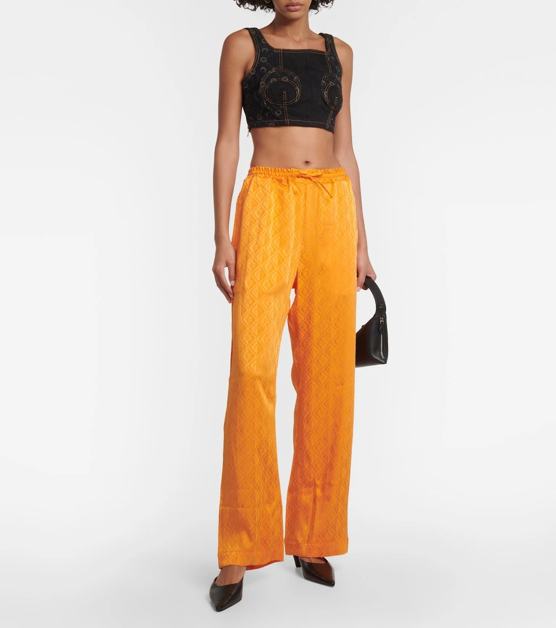 Marine Serre - Moon Diamant satin pajama pants