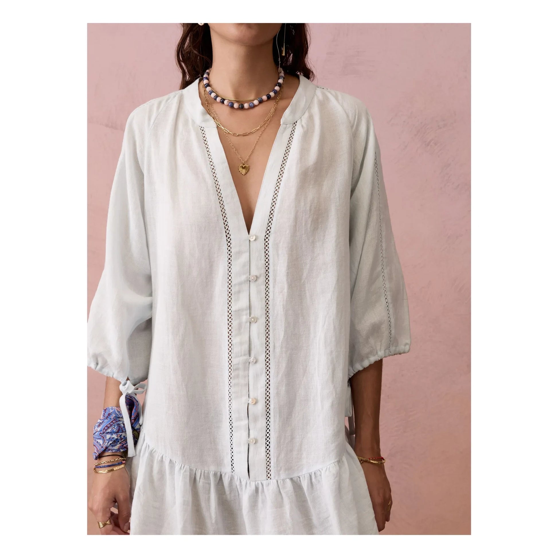Boteh - Dress Shirt La Ponche Linen | White