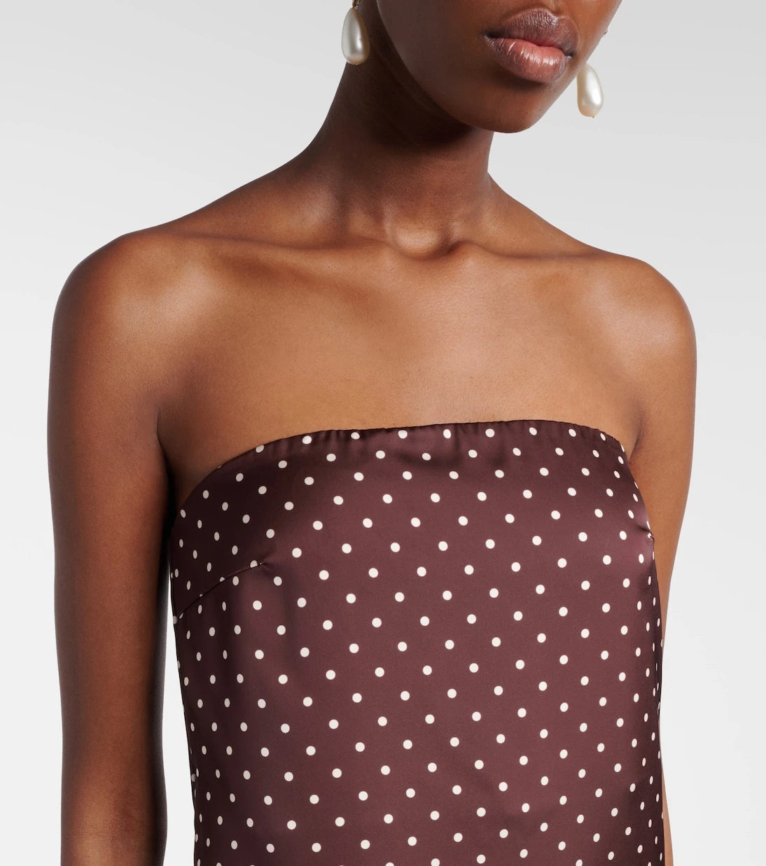 Rotate - Polka-dot satin gown