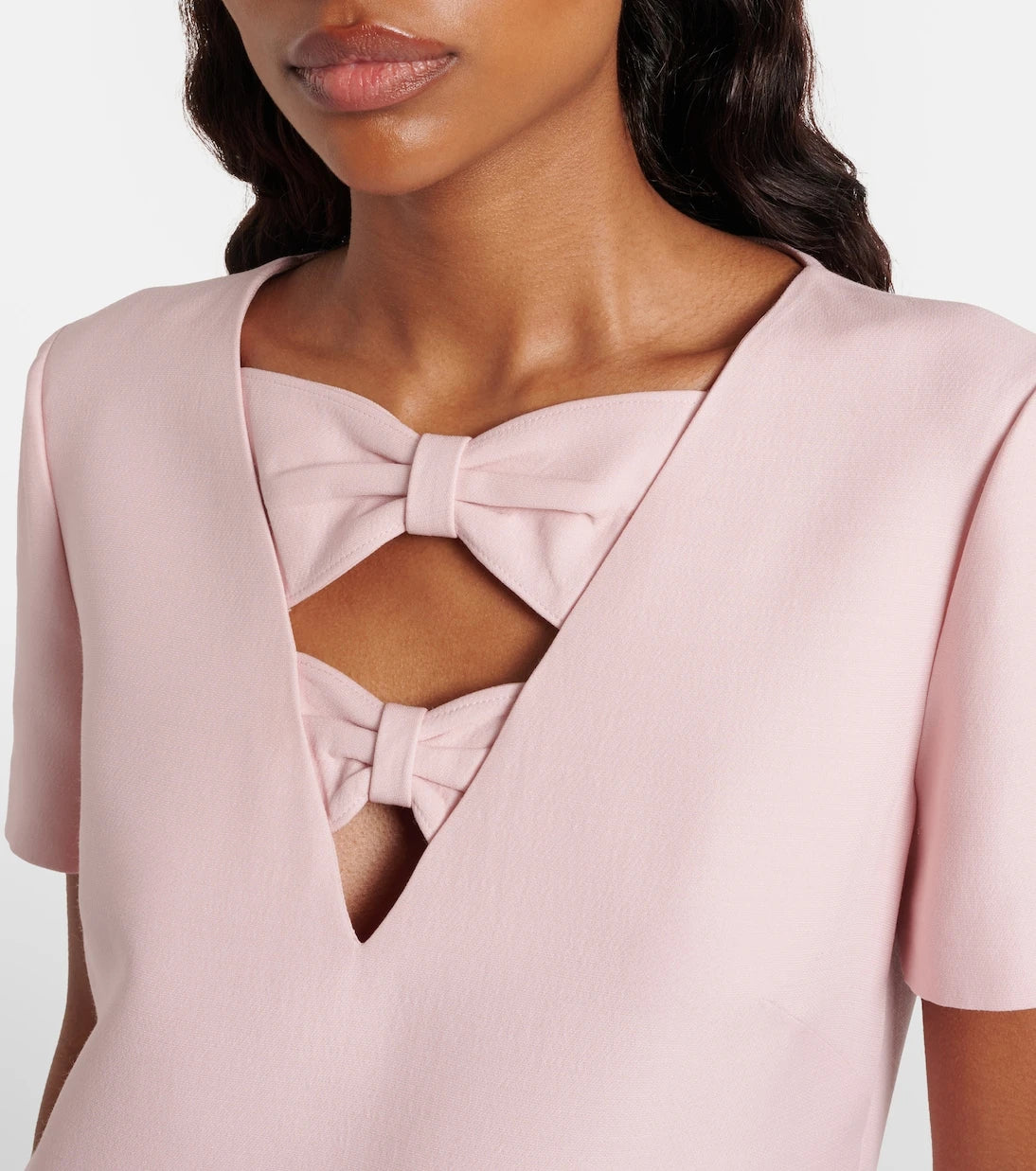 Valentino - Crepe Couture bow-detail minidress