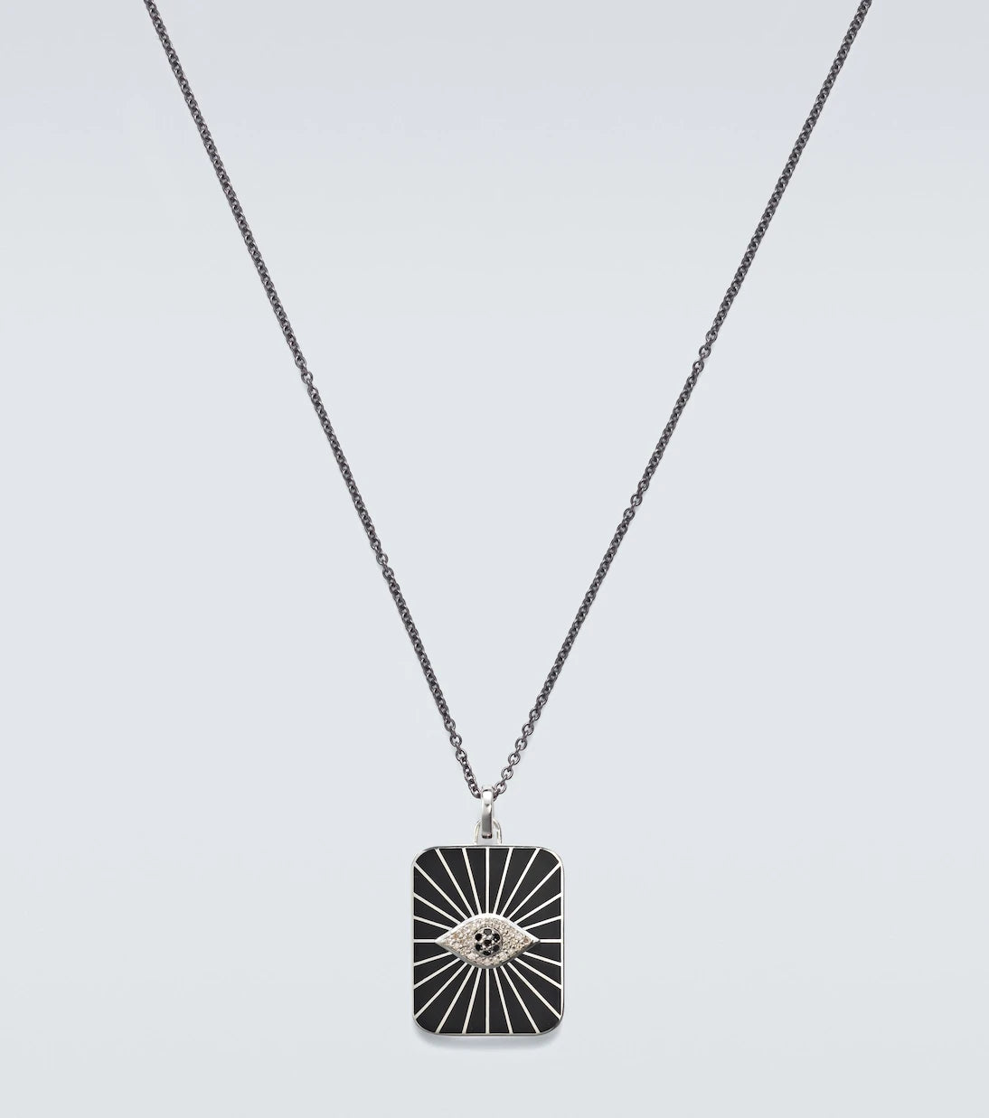 Ileana Makri - Evil Eye sterling silver pendant necklace with diamonds