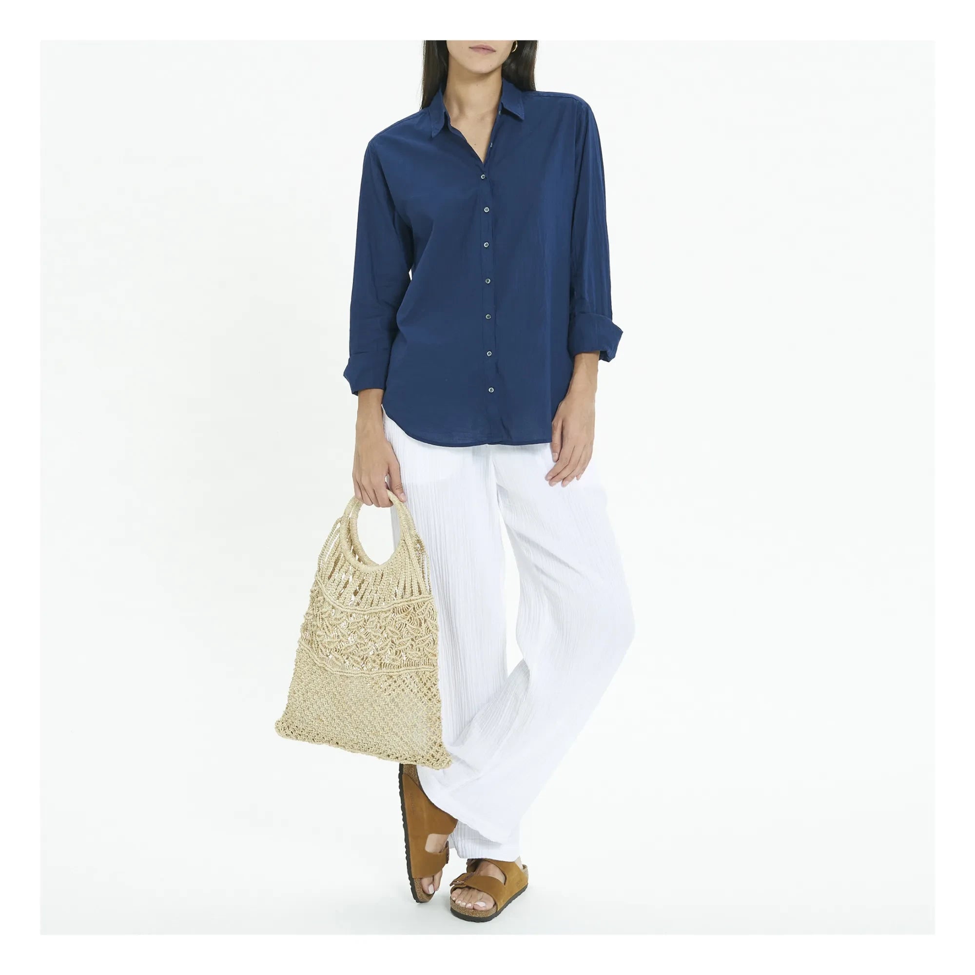 Xirena - Beau Cotton Poplin Shirt | Navy blue