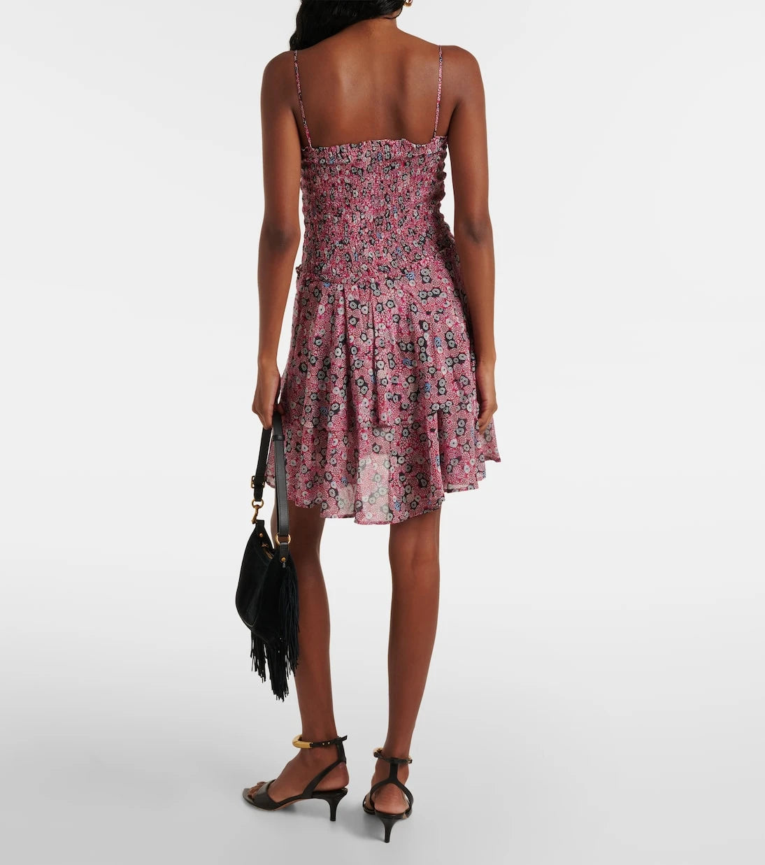 Marant Etoile - Anka printed smocked cotton minidress