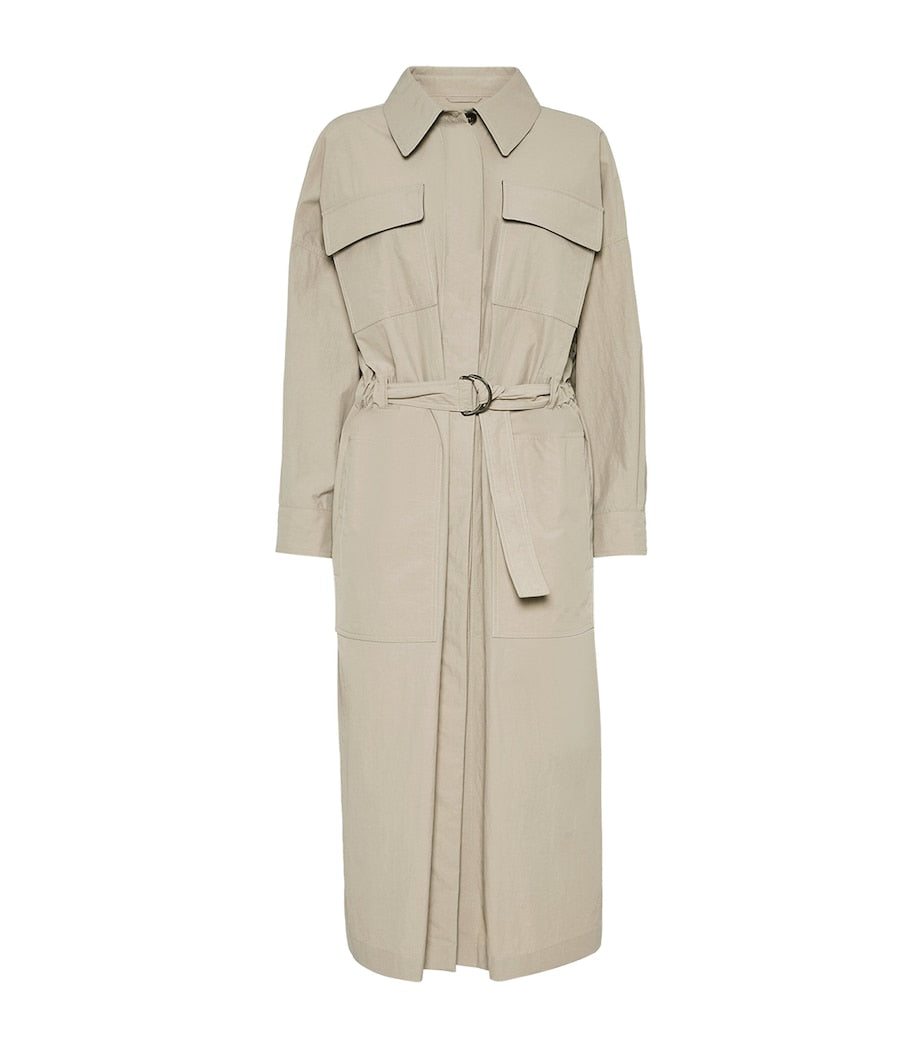 Brunello Cucinelli Beige Water-Resistant Trench Coat