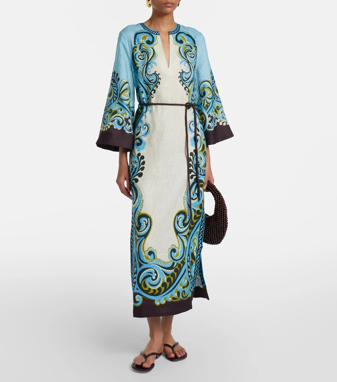 Alémais - Natalia printed linen midi dress