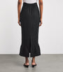 Black Linen Matilda Midi Skirt