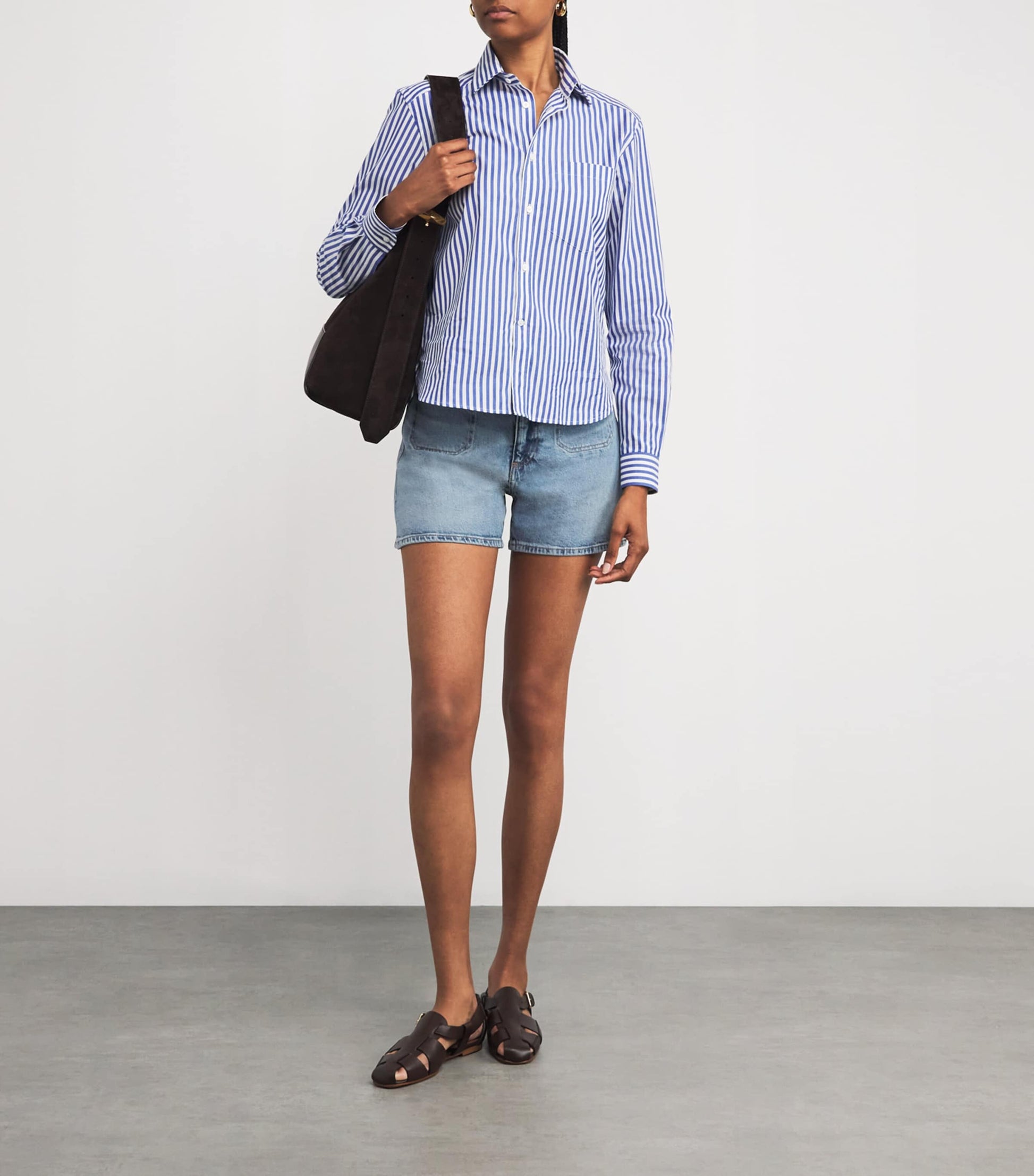PAIGE Blue High-Rise Dani Denim Shorts