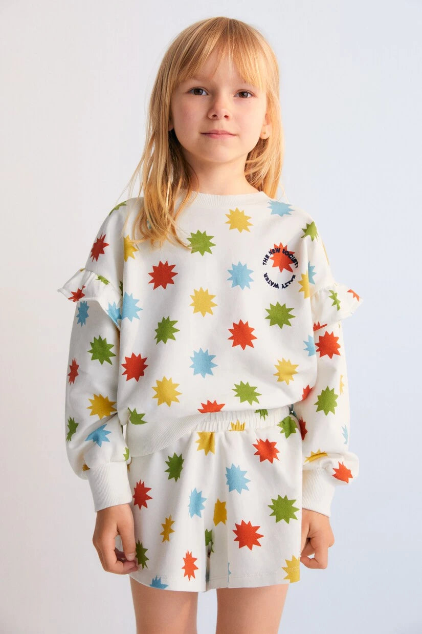 The New Society - Anthea printed cotton-blend jersey shorts