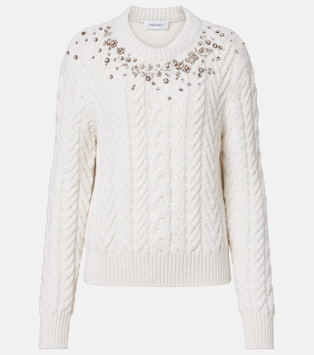 McQueen - Embellished wool and cashmere sweater