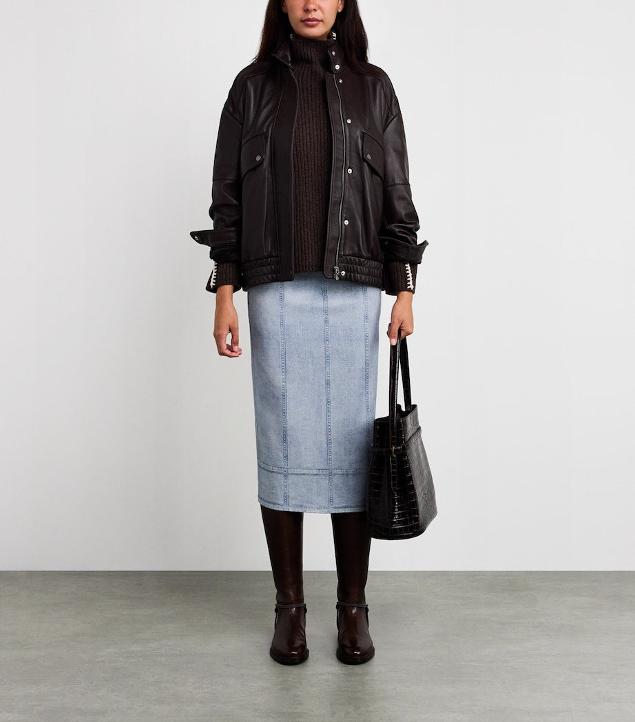 Blue Miramar Midi Pencil Skirt