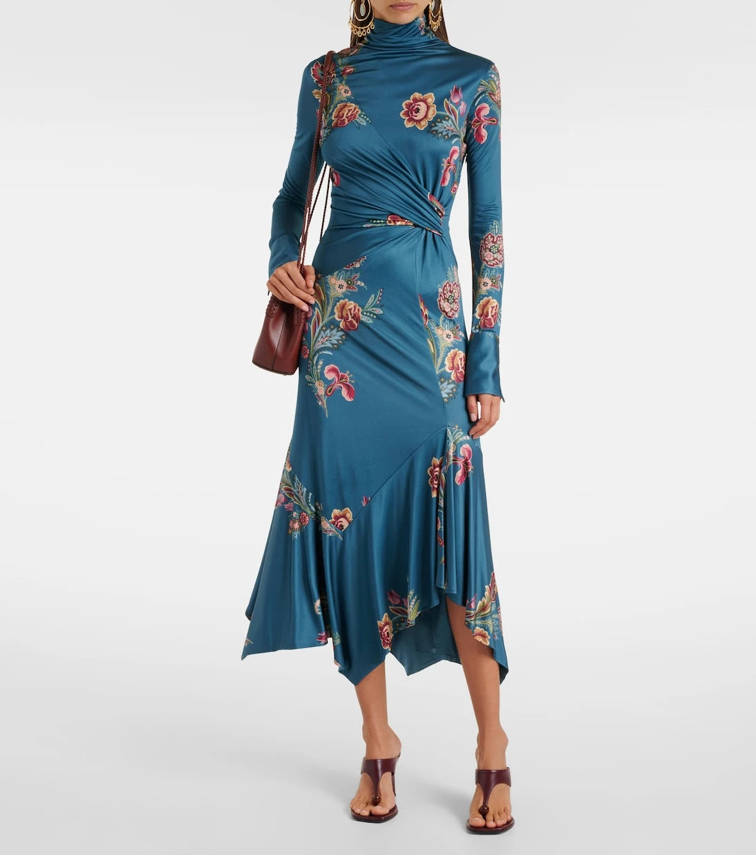 Etro - فستان ميدي مطبوع