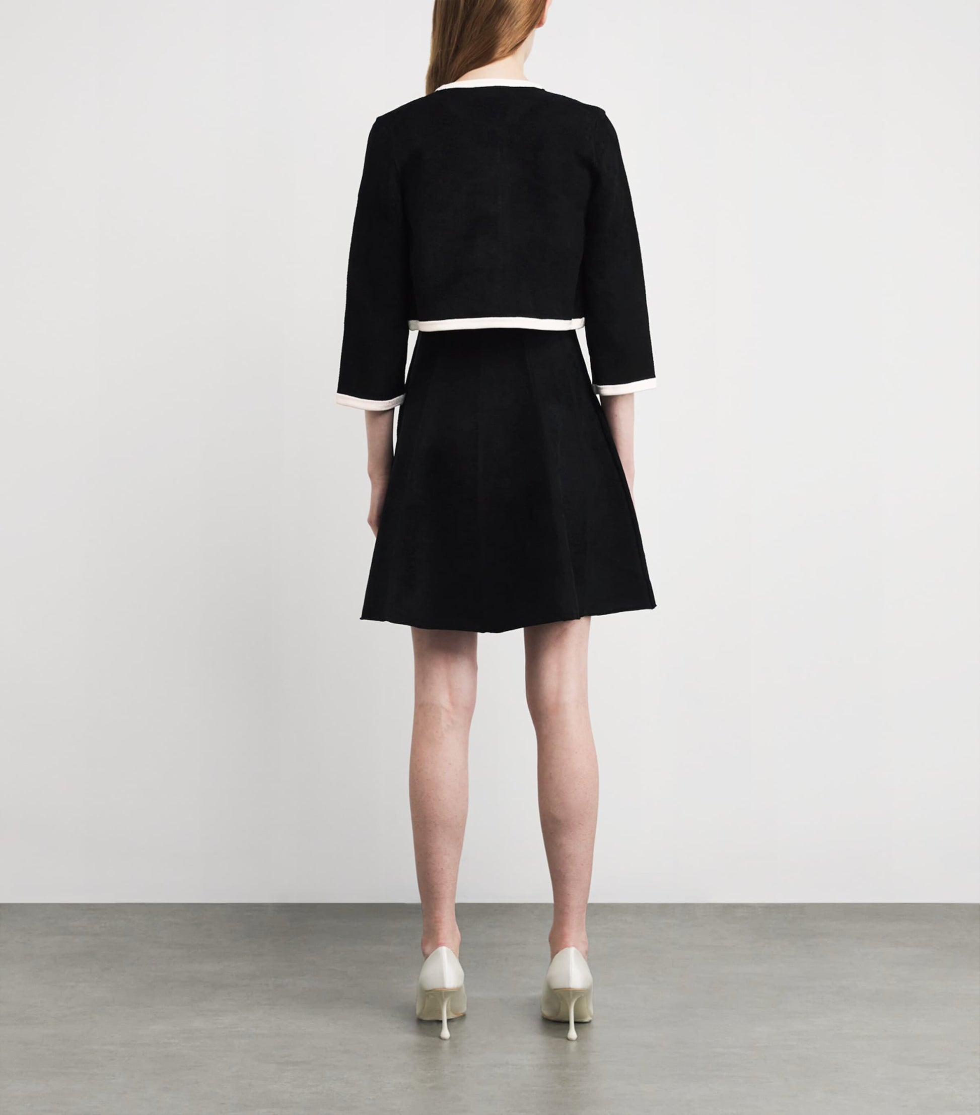 Maje Black Knitted Cardigan-Overlay Mini Dress