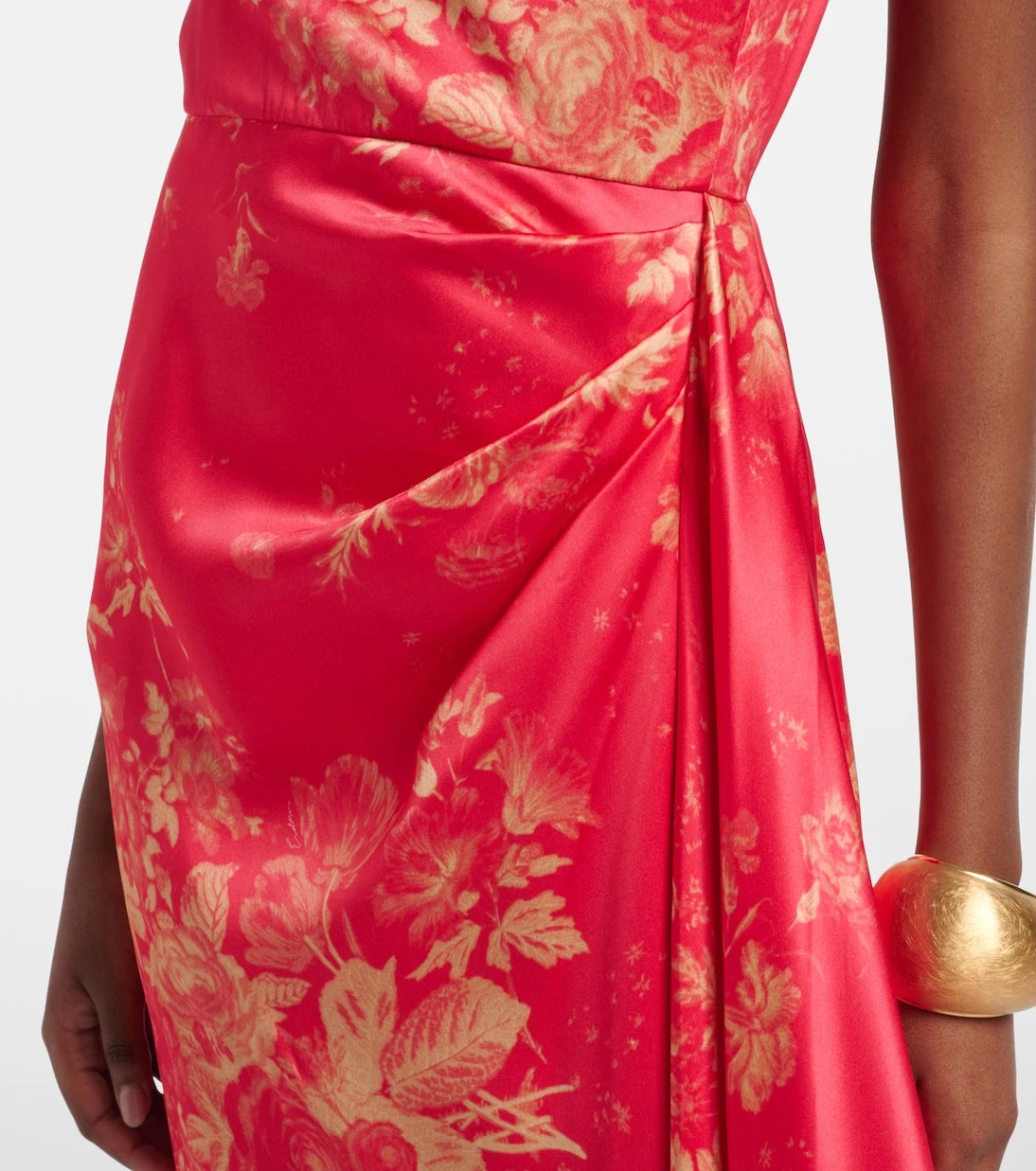 Erdem - Draped floral duchess satin gown