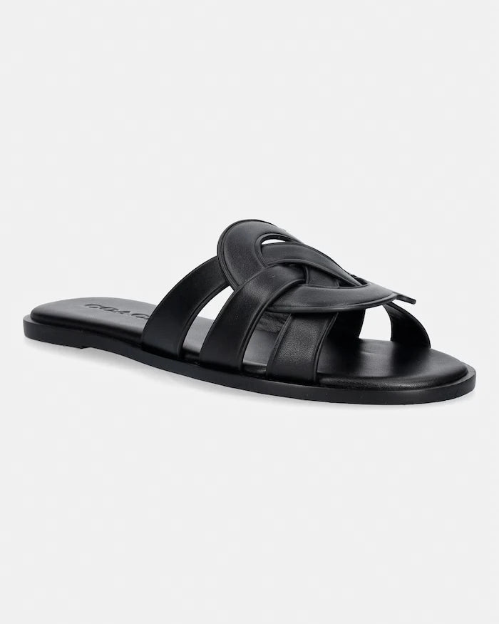 Coach чехли дамски от кожа Lena Leather Slide Sandal