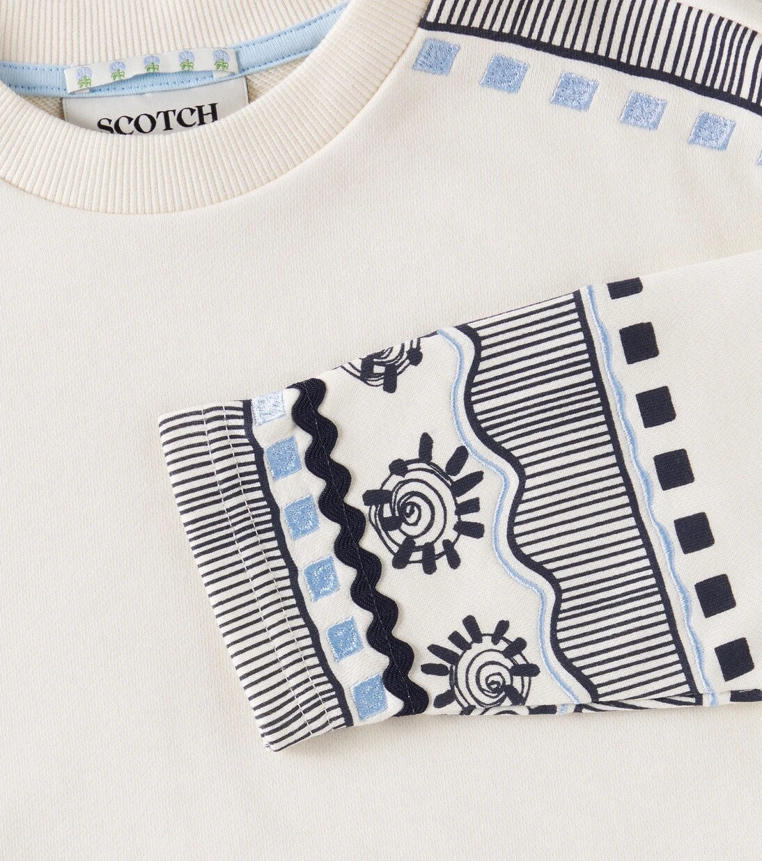 Scotch & Soda Kids - Embroidered cotton-blend sweatshirt