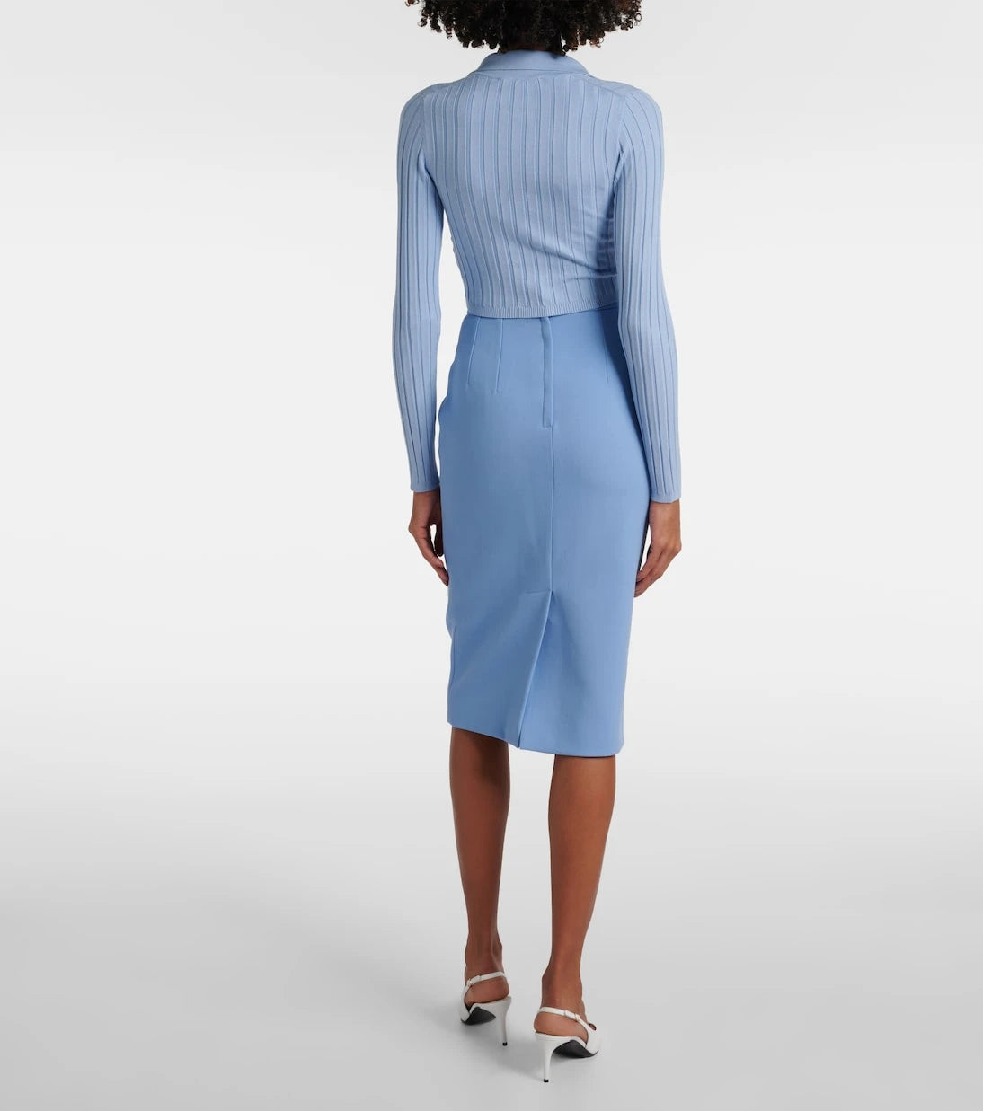 Dolce&Gabbana - Ribbed-knit cropped polo sweater