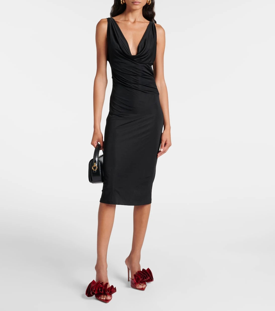 Gianvito Rossi - Gabrielle 105 ruffled patent leather mules