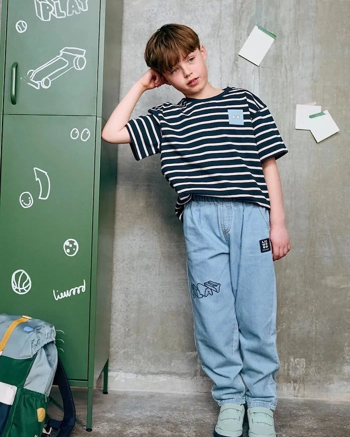 Liewood çocuklar için loose Borris Light Placement Denim Pants kot pantolon