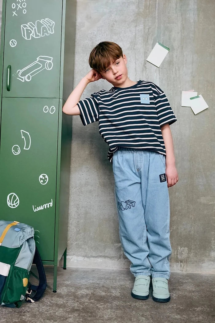 Liewood çocuklar için loose Borris Light Placement Denim Pants kot pantolon