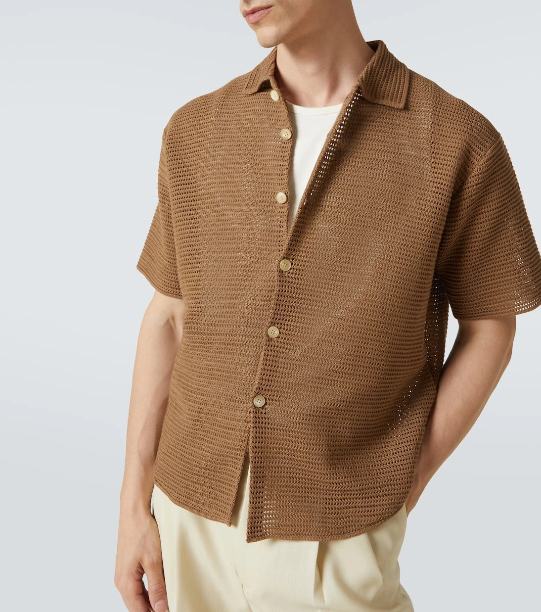 Auralee - Knitted cotton mesh shirt