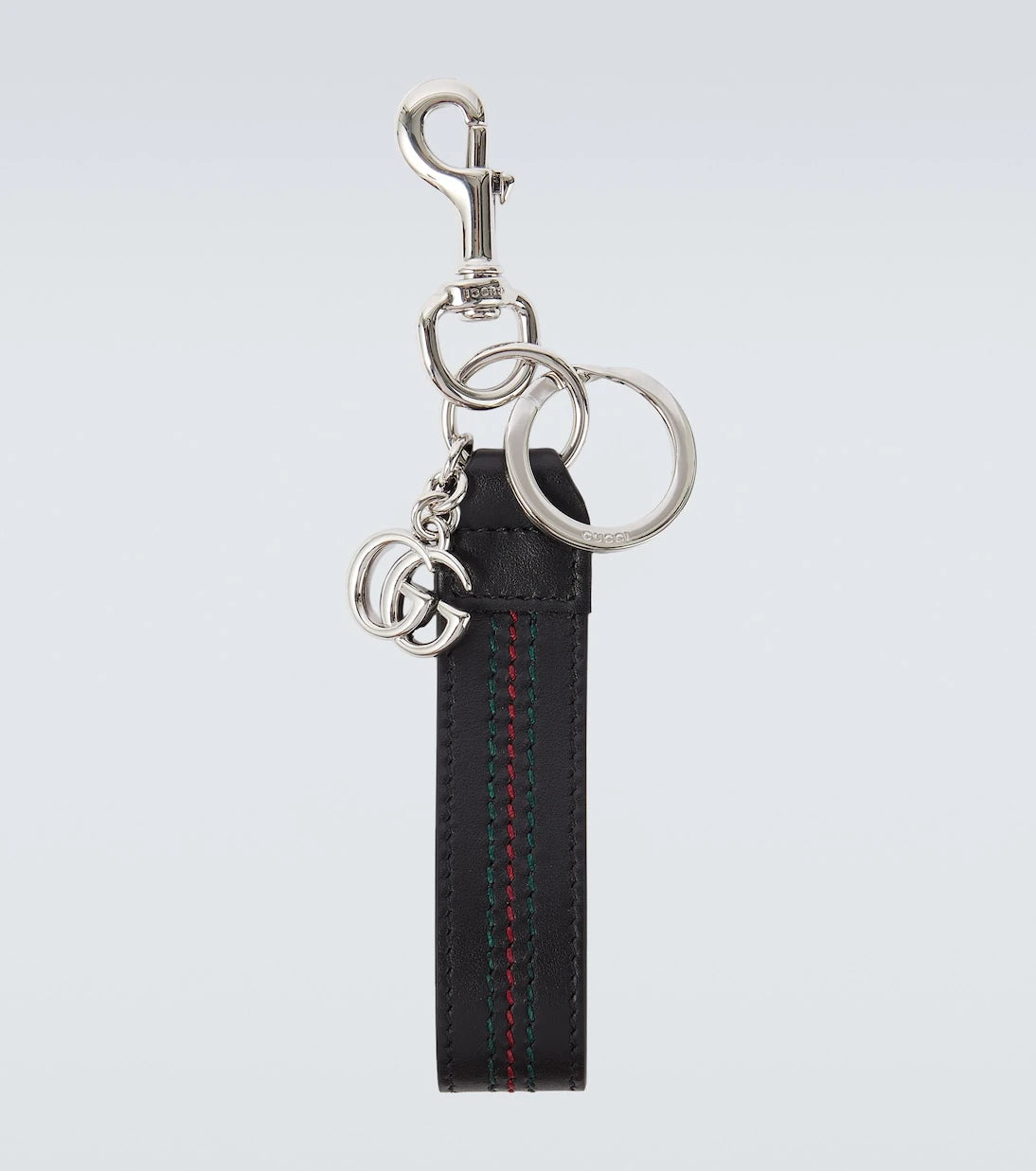 Gucci - Double G leather keychain