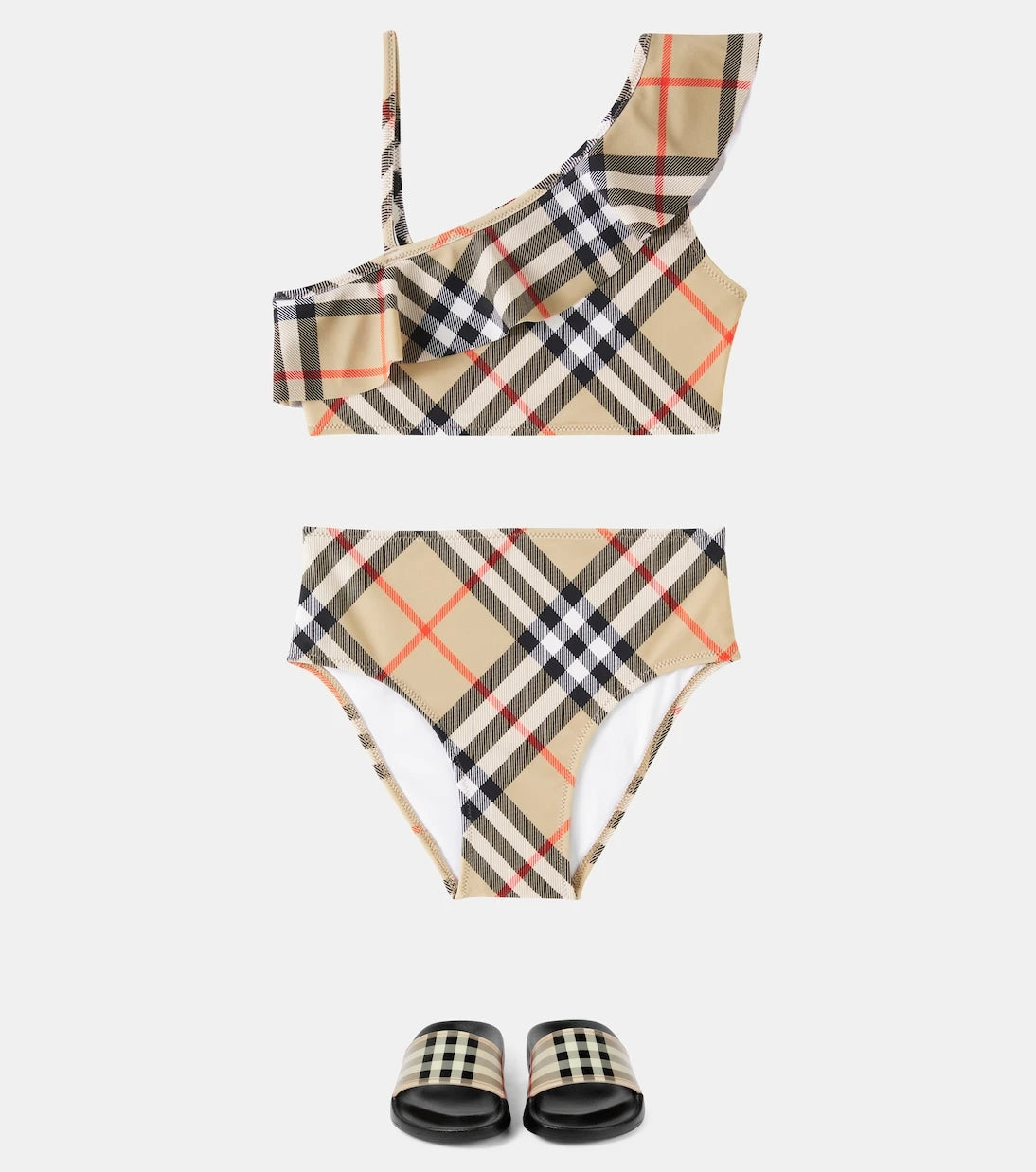 Burberry Kids - Burberry Check ruffled bikini