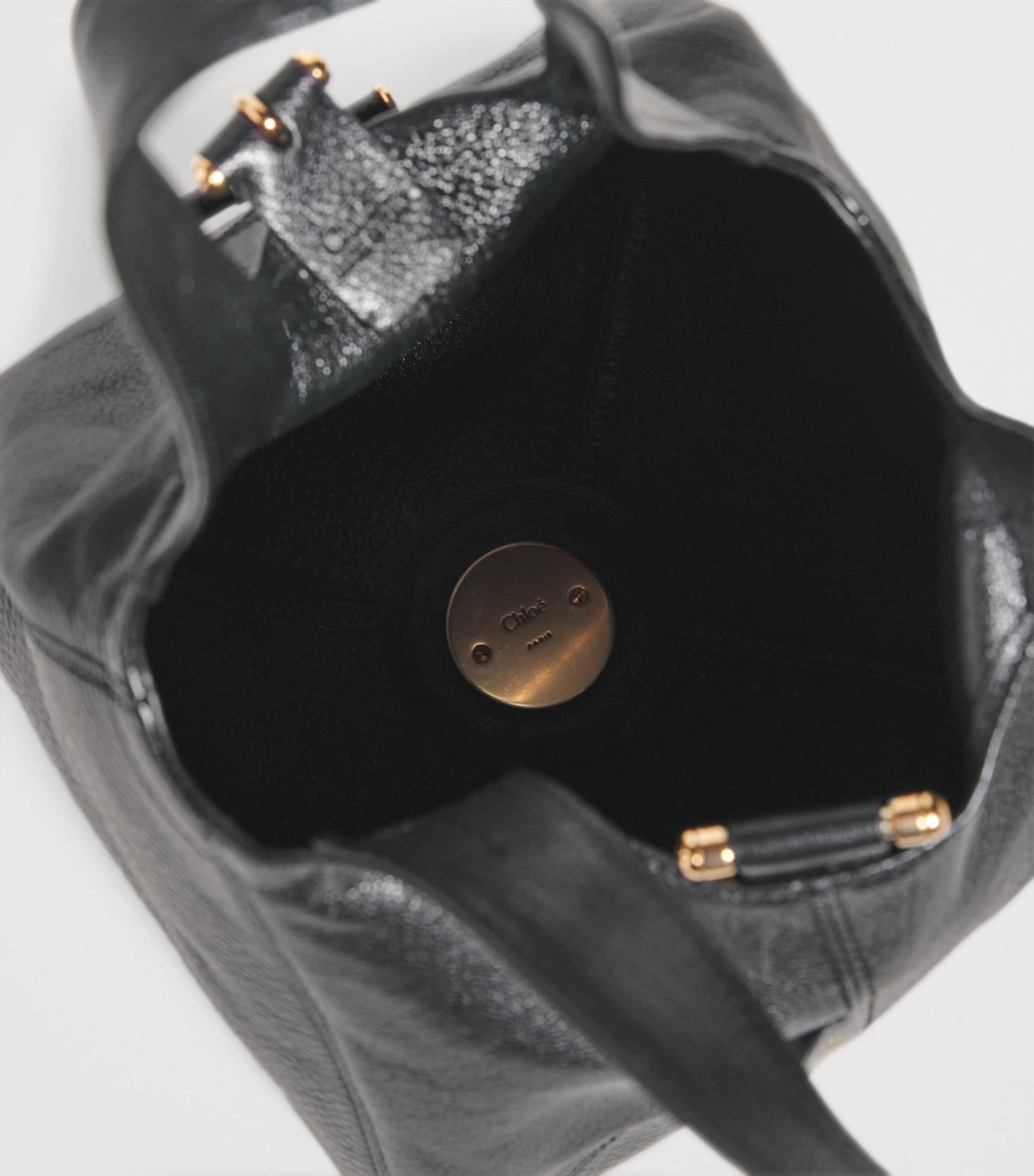 Chloé Black Small Leather Balloon Bucket Bag