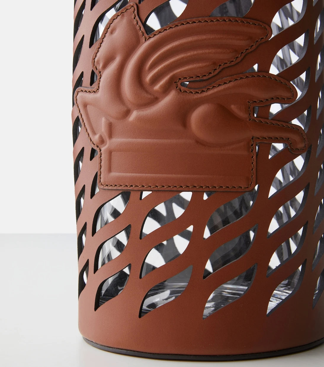 Etro - Pegaso leather-trimmed glass vase