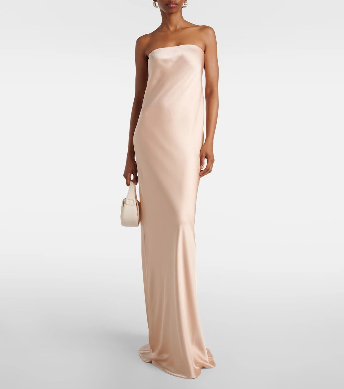 Norma Kamali - Strapless crêpe satin maxi dress