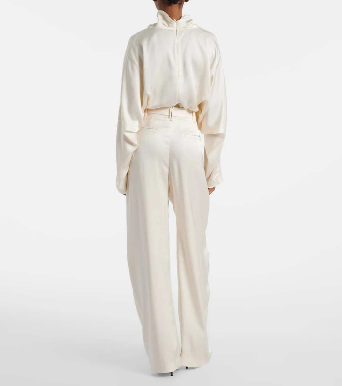 Brunello Cucinelli - Mid-rise silk straight pants