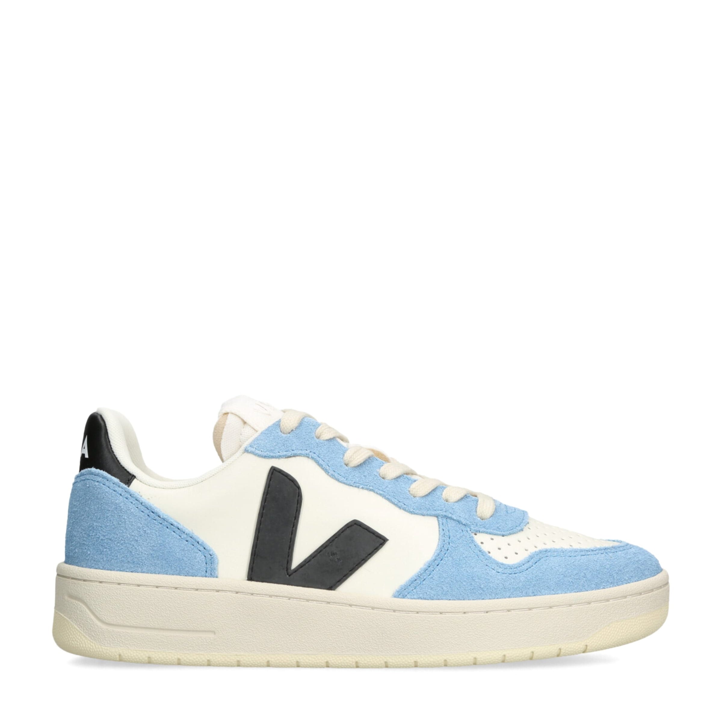 Blue Leather V-10 Sneakers