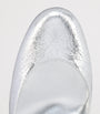 Christian Louboutin Silver Miss Sab Crinkled Calf Leather Pumps 85