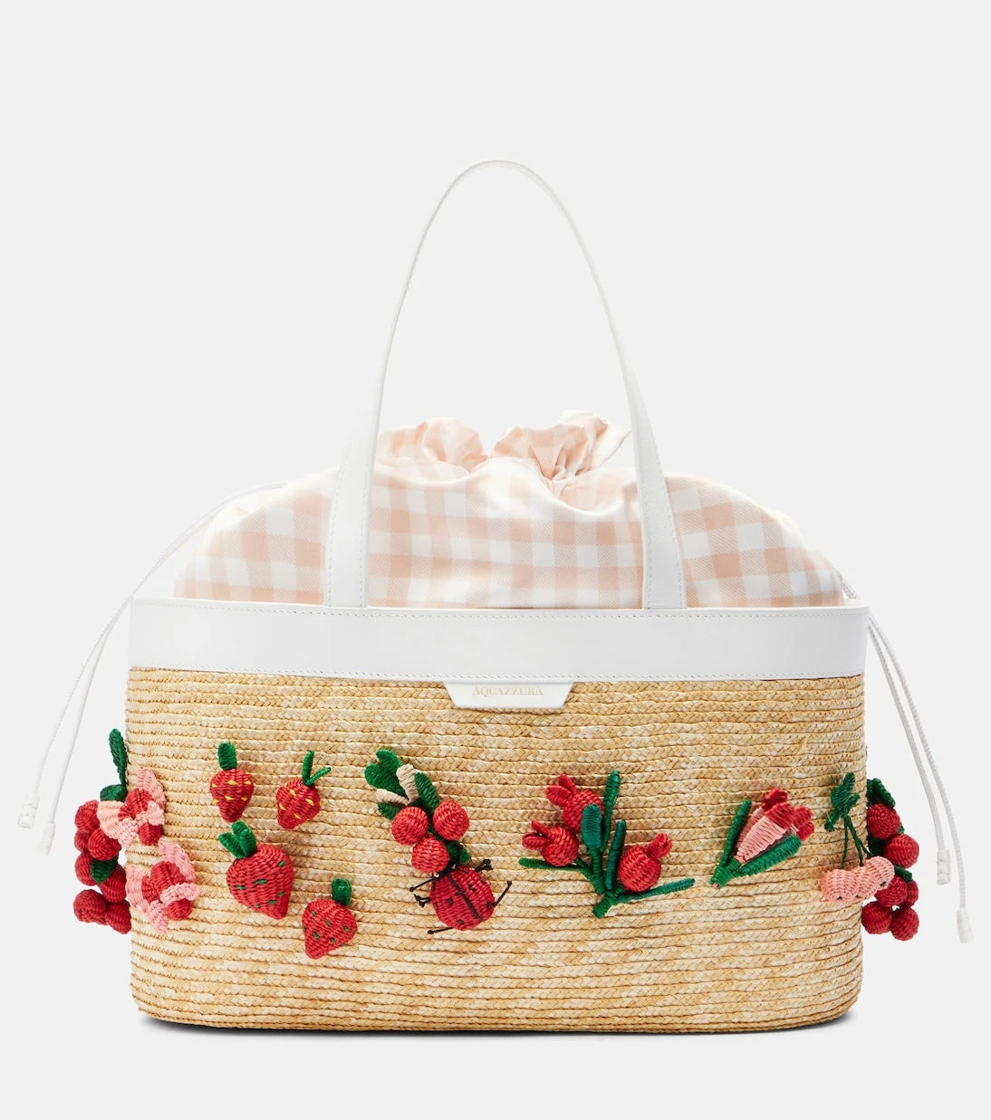 Aquazzura - Botanica Medium raffia tote bag