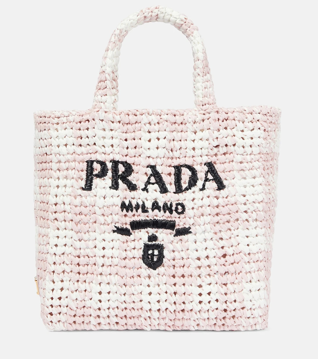 Prada - Logo raffia-effect shopper