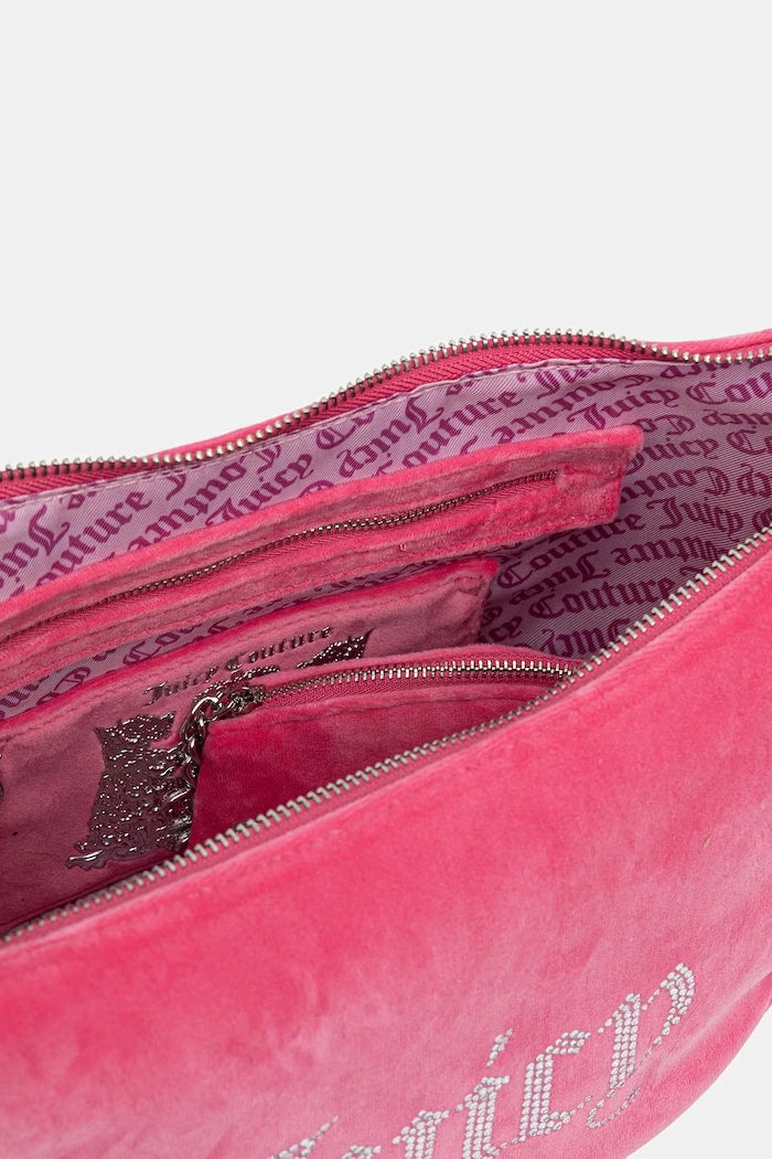 Juicy Couture kadife kadın kruvasan çanta Kimberly