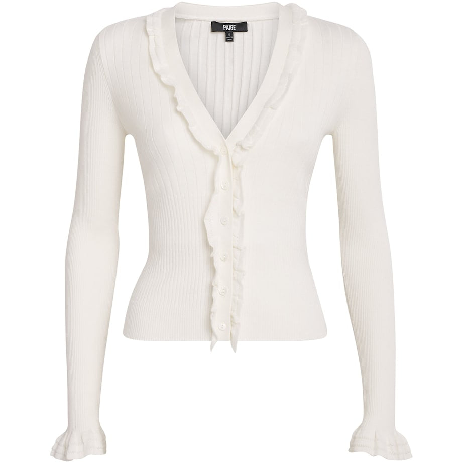 PAIGE White Organic Cotton-Blend Demetra Cardigan