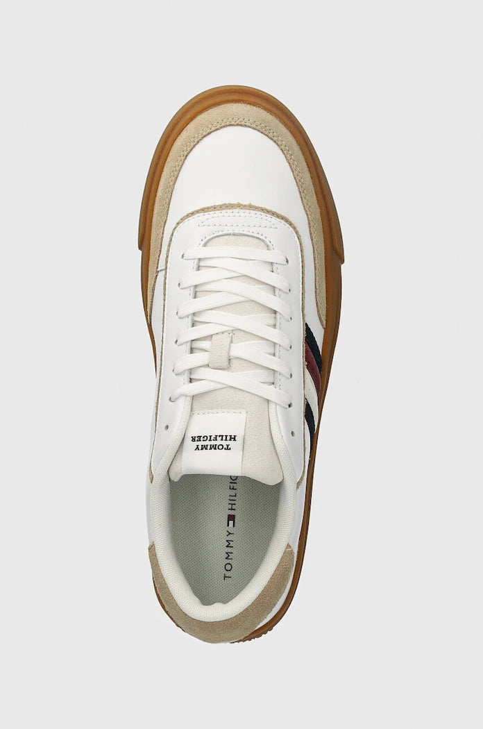 Кожени маратонки Tommy Hilfiger TH CUPSET 1A2 LTH MIX
