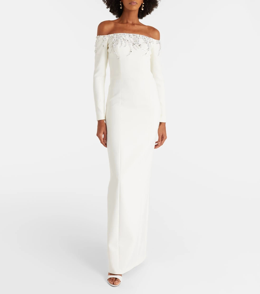 Safiyaa - Bridal Gioia embellished crêpe gown