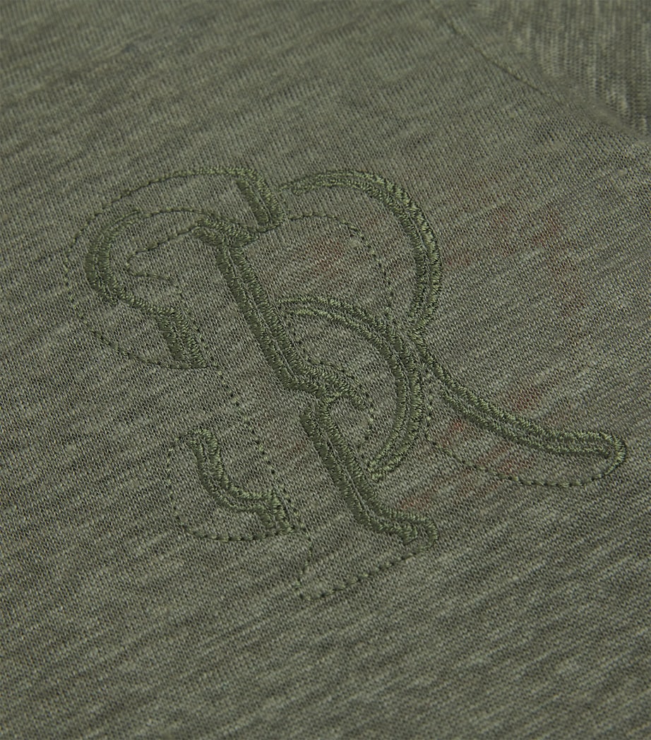 Stefano Ricci Kids Linen Embroidered Monogram T-Shirt (4-16 Years)