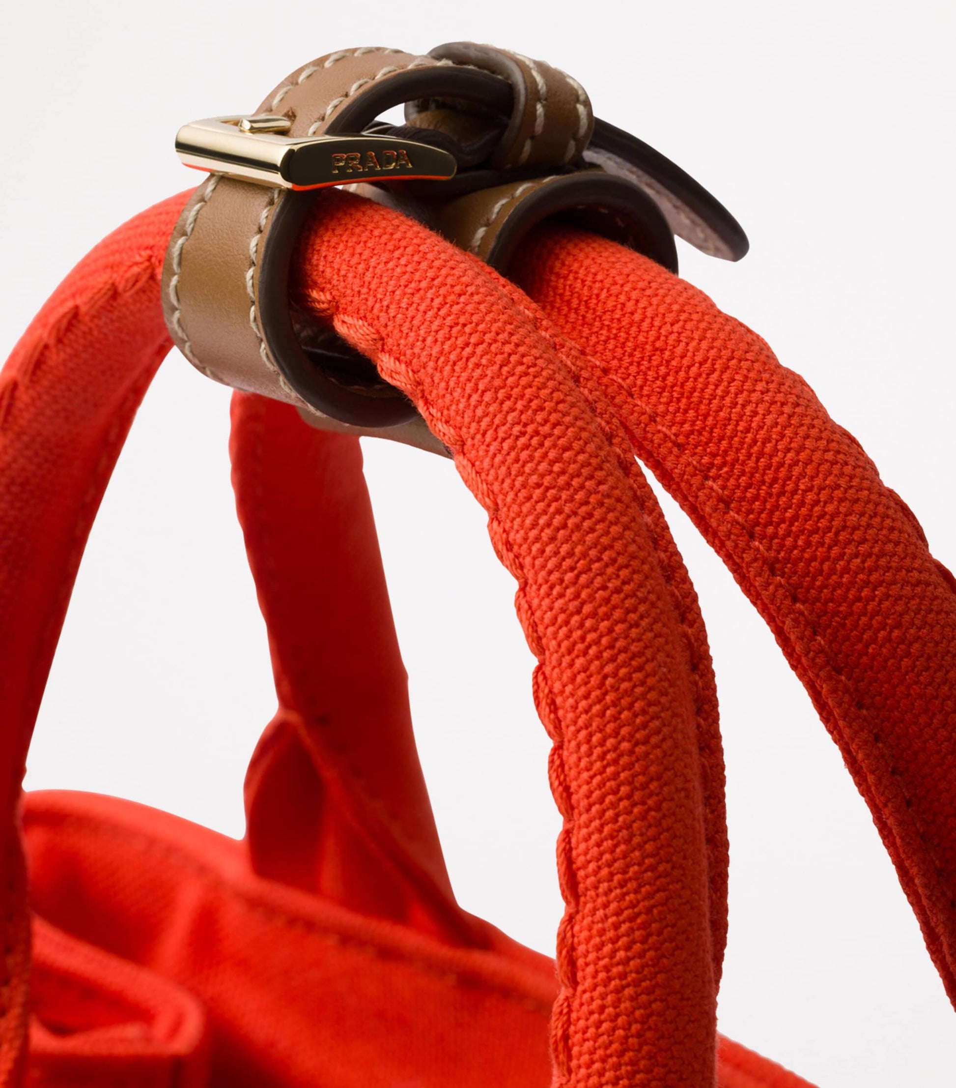 Prada Orange Mini Canvas Logo Top-Handle Bag