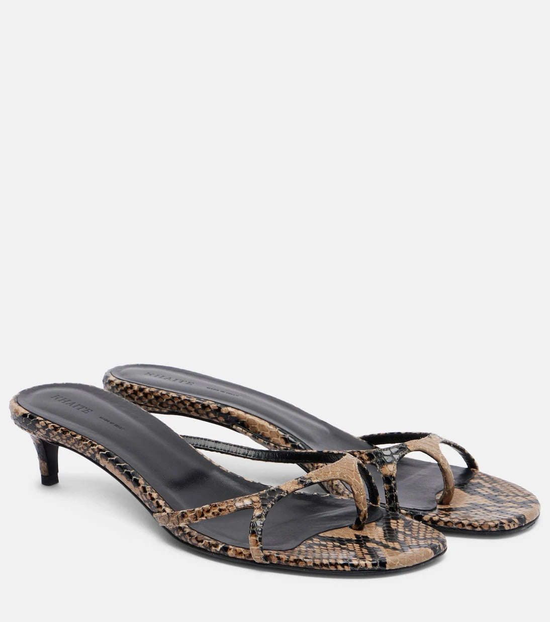 Khaite - Mila 35 snake-effect leather mules